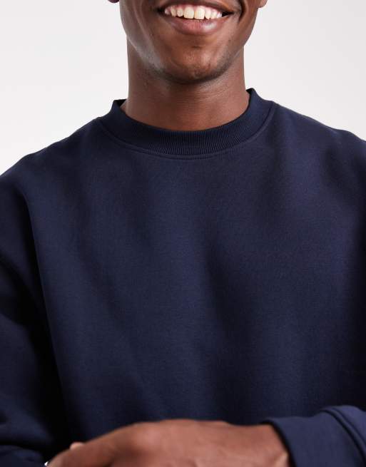 ASOS DESIGN - Essentials - Afslappet marineblå sweatshirt med firkantet pasform, 3 af 5