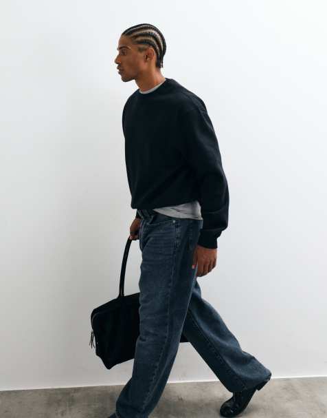 ASOS DESIGN - Essentials - Afslappet sort sweatshirt med firkantet pasform - view 1
