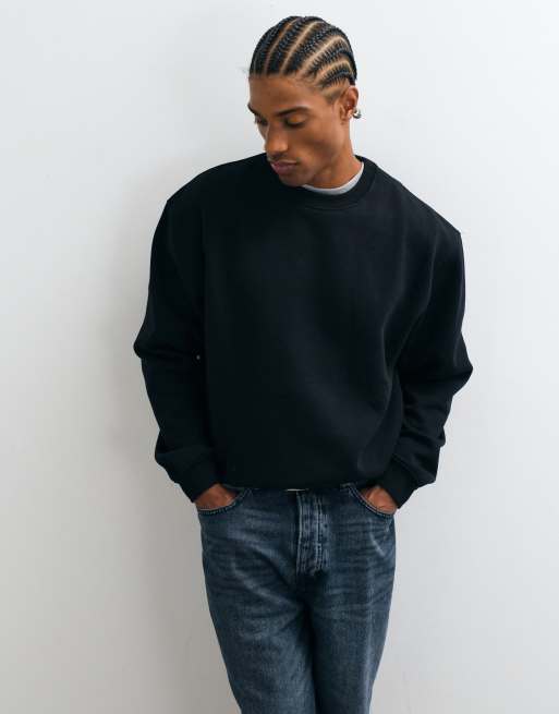 ASOS DESIGN - Essentials - Afslappet sort sweatshirt med firkantet pasform, 2 af 5