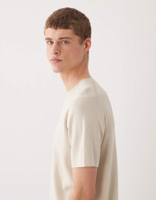 ASOS DESIGN - Essentials - Beige overdel i fin ribstrik med rund hals, 2 af 5