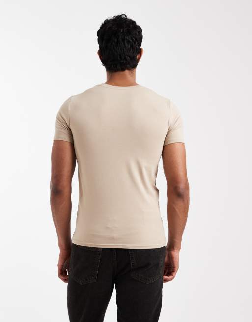 ASOS DESIGN - Essentials - Beige tætsiddende T-shirt, 3 af 5