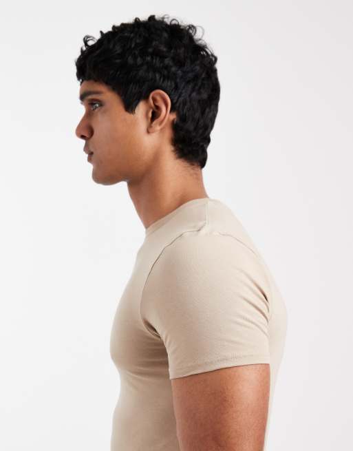 ASOS DESIGN - Essentials - Beige tætsiddende T-shirt, 4 af 5