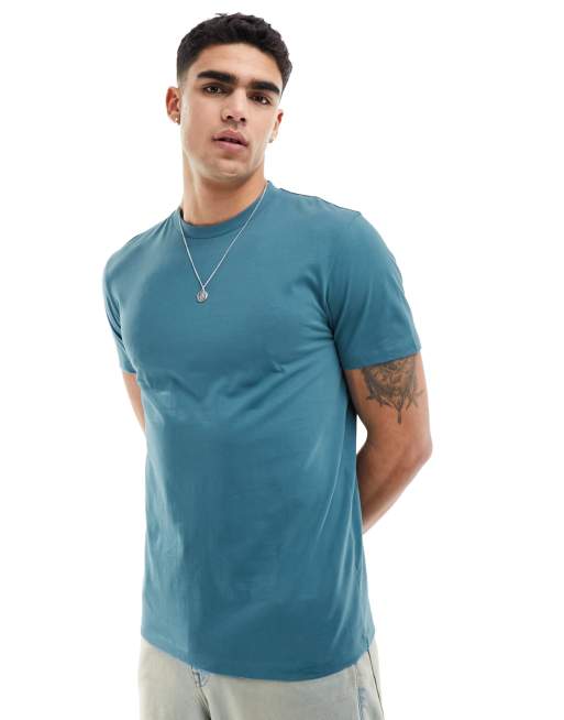 ASOS DESIGN - Essentials - Blå T-shirt med rund hals