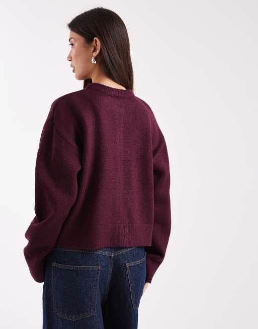 ASOS DESIGN - Essentials - Blommefarvet strikket cardigan i firkantet pasform, 4 af 4