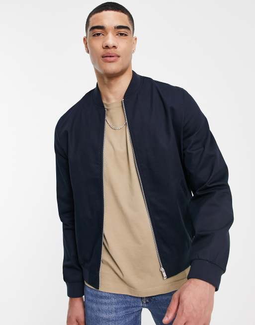 ASOS DESIGN - Essentials - Bomberjack in marineblauw