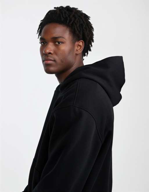 ASOS DESIGN essentials boxy hoodie in black, 4 of 5