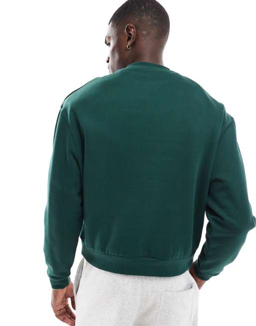ASOS DESIGN essential boxy oversized sweatshirt in dark green