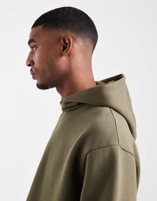 ASOS DESIGN essentials boxy relaxed hoodie in green, 3 of 5