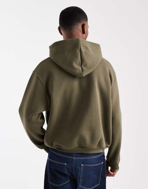 ASOS DESIGN essentials boxy relaxed hoodie in green, 5 of 5