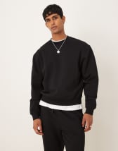 ASOS DESIGN faux leather Harrington jacket in black