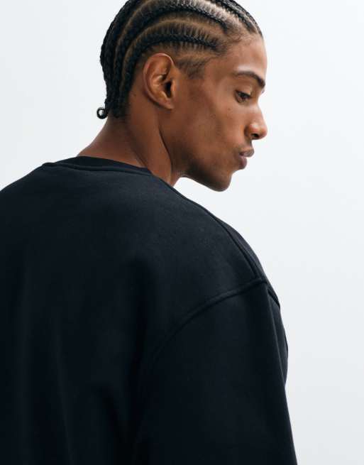 ASOS DESIGN essentials boxy relaxed sweatshirt in black, 4 of 5