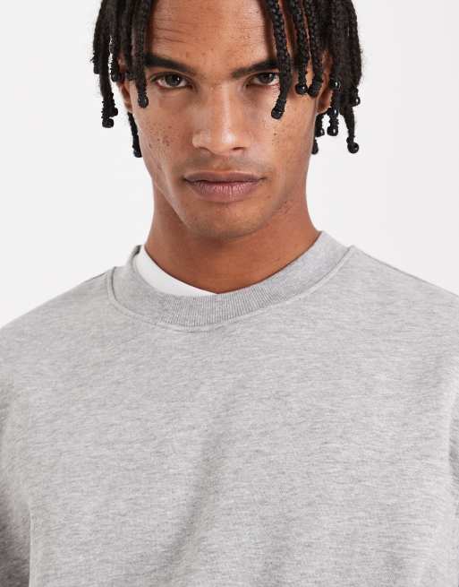 ASOS DESIGN essentials boxy relaxed sweatshirt in gray, 5 of 5
