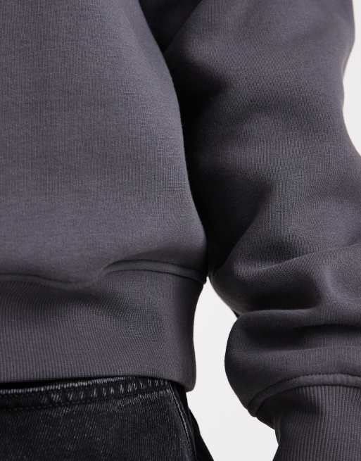 ASOS DESIGN essentials boxy relaxed sweatshirt in washed black, 5 of 5