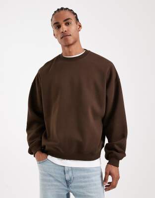 Essentials - Braunes Sweatshirt in extremer Oversize-Passform-Brown Brown XL