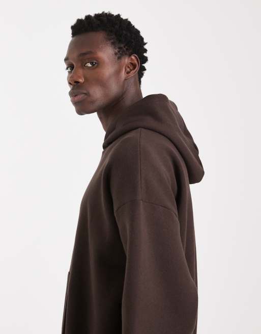ASOS DESIGN – Essentials – Brązowa bluza z kapturem o fasonie extreme oversize, 4 z 5