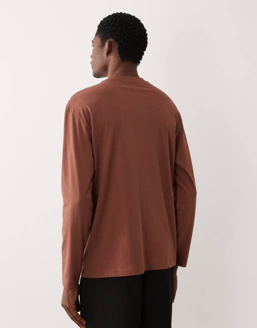 ASOS DESIGN - Essentials - Brun afslappet T-shirt med lange ærmer, 3 af 5