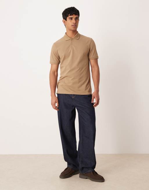 ASOS DESIGN – Essentials – Brun, enkel pikétröja i regular fit, 2 av 5