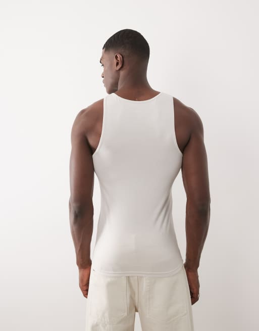ASOS DESIGN - Essentials - Camiseta gris claro básica ajustada de tirantes, 2 de 5