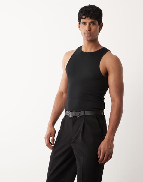 ASOS DESIGN - Essentials - Canotta a coste attillata nera - view 1
