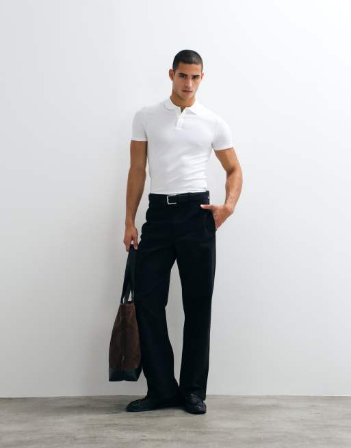 ASOS DESIGN - Essentials - Confezione da 2 polo attillate bianca e nera, 2 di 5