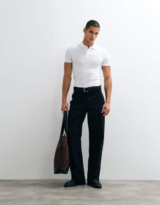 ASOS DESIGN - Essentials - Confezione da 2 polo attillate bianca e nera, 5 di 5