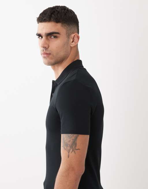 ASOS DESIGN - Essentials - Confezione da 2 polo attillate in piqué nero e kaki, 3 di 5
