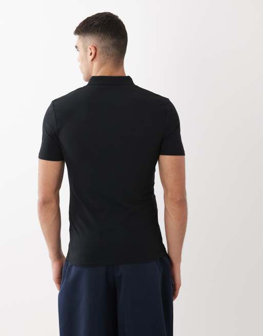 ASOS DESIGN - Essentials - Confezione da 2 polo attillate in piqué nero e kaki, 4 di 5