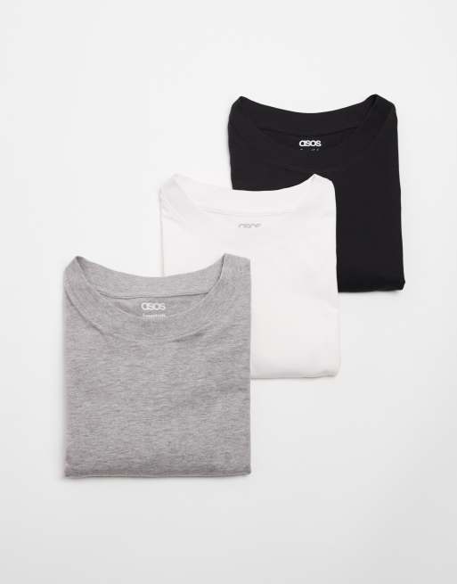 ASOS DESIGN - Essentials - Confezione da 3 T-shirt comode multicolore