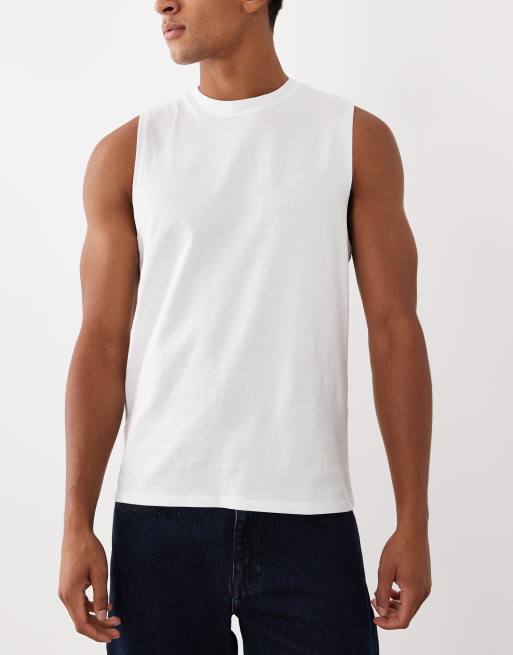 ASOS DESIGN - Essentials - Confezione da 3 top senza maniche vestibilità classica nero, bianco e grigio, 2 di 5