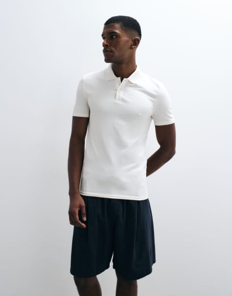 ASOS DESIGN - Essentials - Cremehvid tætsiddende polo i piqué - view 1