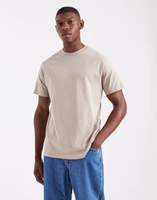 Asos Design Essentials Crew Neck T-shirt In Neutral
