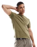 [ASOS DESIGN] ASOS DESIGN essentials crew neck t-shirt in khaki-Green L Martini olive