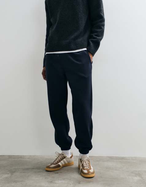 ASOS DESIGN essentials cuffed joggers in navy - NAVY - view 1
