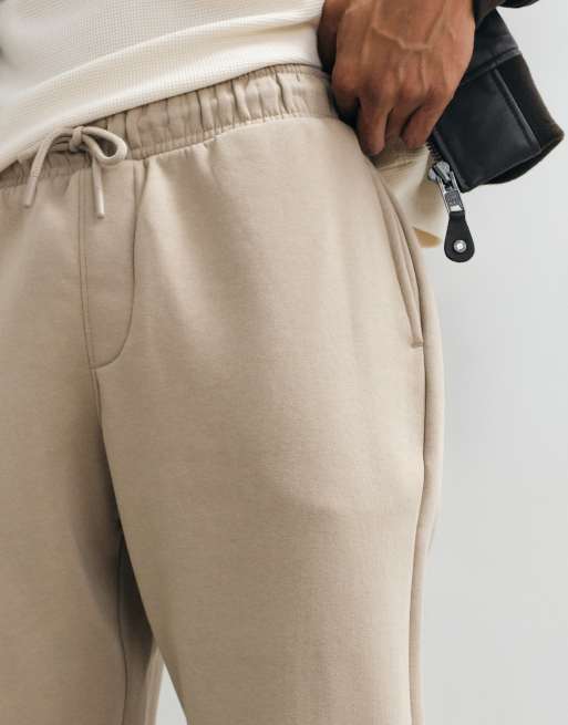ASOS DESIGN essentials cuffed sweatpants in beige - BEIGE, 4 of 5