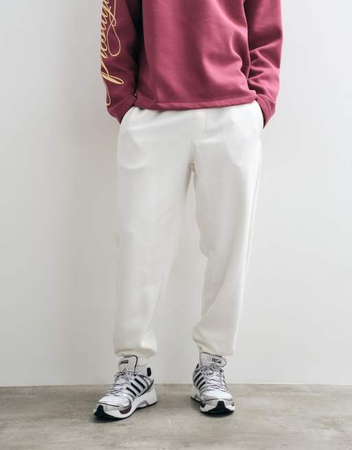 ASOS DESIGN essentials cuffed trackies in cream - CREAM, 2 of 5