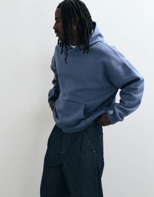 ASOS DESIGN essentials ekstremalnie oversize'owa bluza z kapturem w kolorze niebieskim, 1 z 5