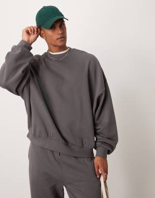 ASOS DESIGN - Essentials - ekstremt oversized koksgrå sweatshirt - view 1