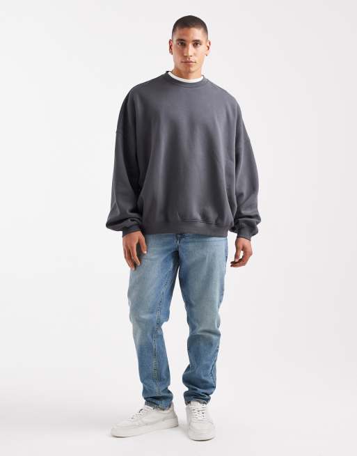 ASOS DESIGN - Essentials - Ekstremt oversized koksgrå sweatshirt , 2 af 5