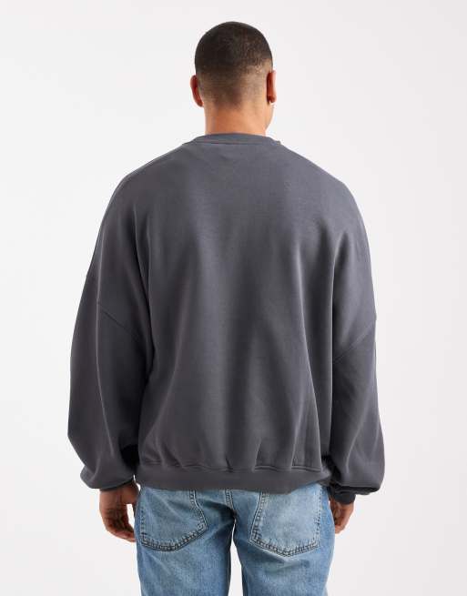 ASOS DESIGN - Essentials - Ekstremt oversized koksgrå sweatshirt , 3 af 5