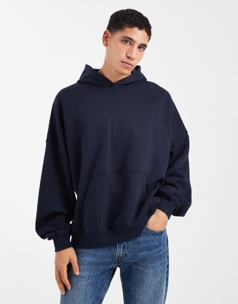 ASOS DESIGN - Essentials - Ekstremt oversized og marineblå hættetrøje - view 1
