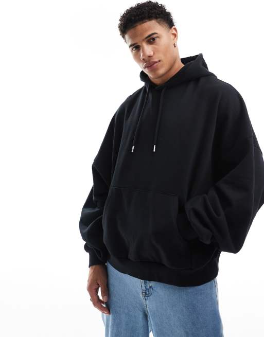 ASOS DESIGN - Essentials - Ekstremt oversized og sort hættetrøje