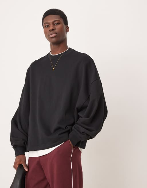 ASOS DESIGN - Essentials - Ekstremt oversized og sort sweatshirt