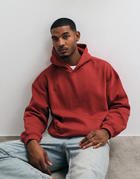 ASOS DESIGN - Essentials - Extreem oversized hoodie in 'rosewood' rood - view 1