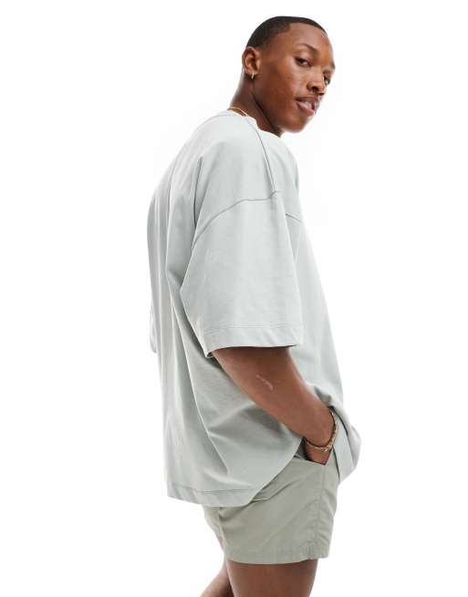 ASOS DESIGN - Essentials - Extreem oversized T-shirt van 240 g/m² zware stof in grijs, 3 van 4