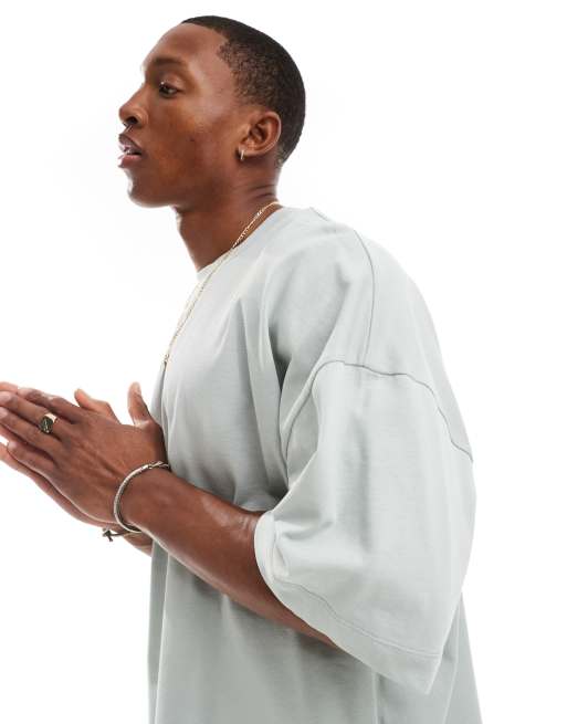 ASOS DESIGN - Essentials - Extreem oversized T-shirt van 240 g/m² zware stof in grijs, 4 van 4