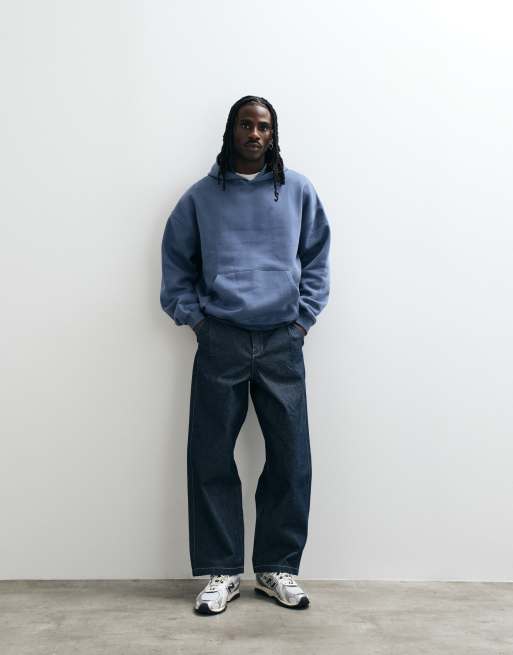 ASOS DESIGN essentials extreme oversized hoodie in blue, 3 of 5