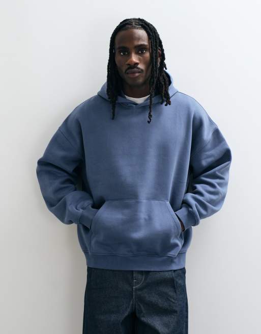 ASOS DESIGN essentials extreme oversized hoodie in blue, 4 of 5