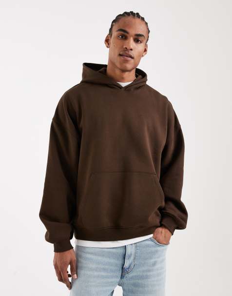 ASOS DESIGN essentials extreme oversized hoodie in brown - view 1