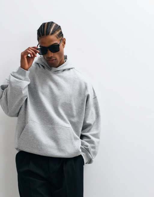 ASOS DESIGN essentials extreme oversized hoodie in grey marl, 2 of 5