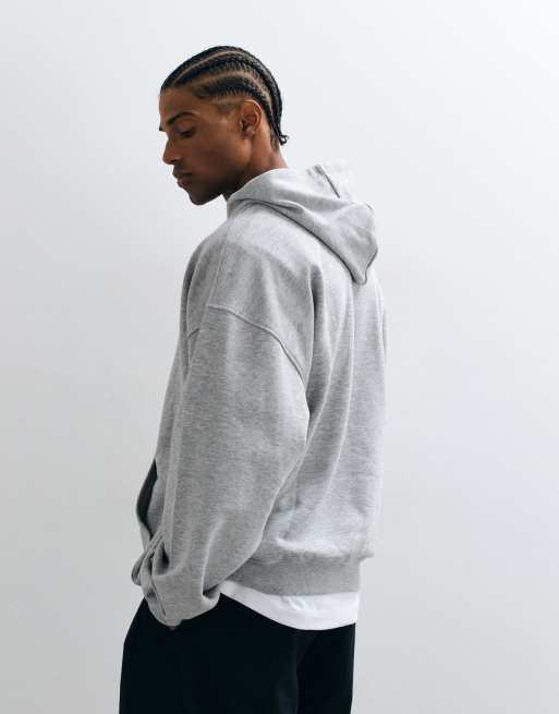 ASOS DESIGN essentials extreme oversized hoodie in grey marl, 3 of 5